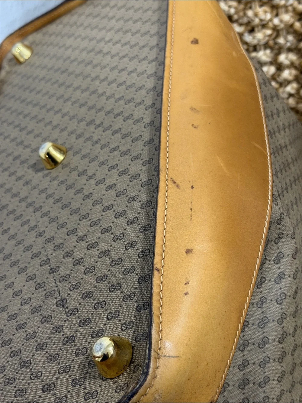 Vintage Gucci Micro GG Supreme Boston Travel Bag